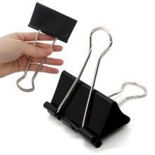 Bulldog Clips 75MM Extra Large 6PCS Paper Clips Heavy Duty Binder Giant XL Clip 3inch (Black)