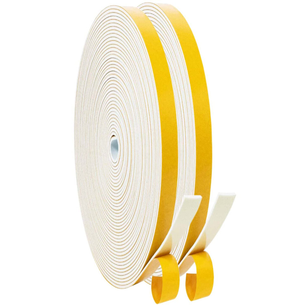 Adhesive Weather Stripping Foam Tape, 6Mm(B) X 1.5Mm(D)/20M Draught Excluder Foam Strip Tape Seal Self Adhesive For Door Window Against Cold 5051226904189