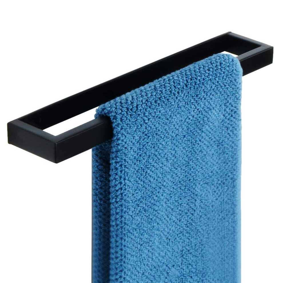 Sayayo Bathroom Towel Holder Hand Towel Ring Black Self Adhesive & Screw Towel Rail Sus304 Stainless Steel 12-Inch Wall Mounted No Drilling, Egjf030-B 5051226892868