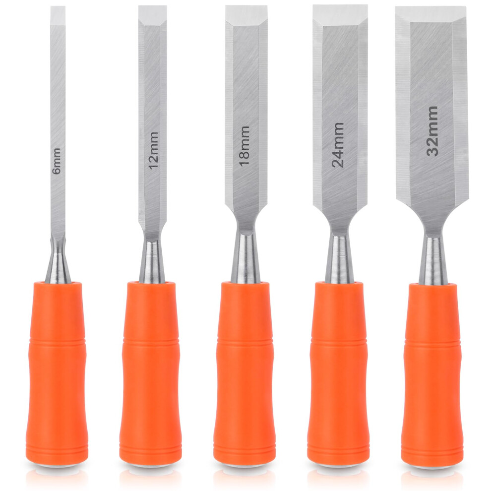 5 Pcs Wood Chisel Sets,Wood Chisel For Woodworking, Wood Carving Chisels With Bevel Edge And Ergonomic Handle 5051226898624