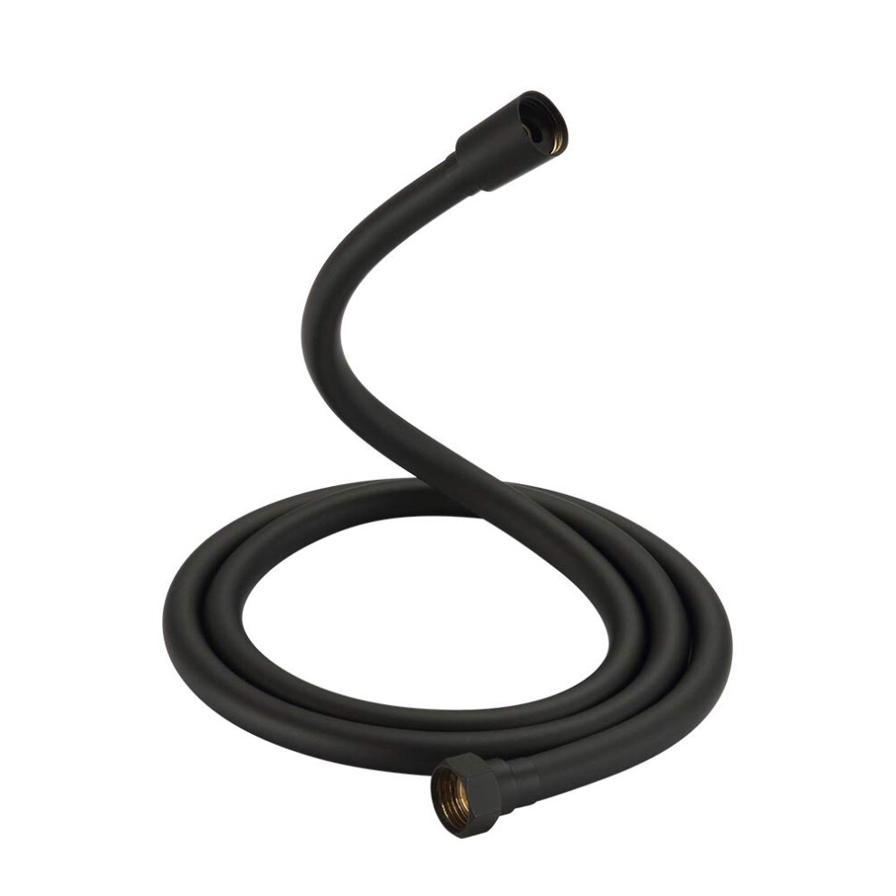 Grifema G852b-18 Pvc Smooth Black Universal Shower Hose 1.8M, Replacement Shower Pipe With Brass Connections, Flexible Anti-Twist 5051226893070
