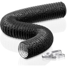 HG Power 3 Inch Air Aluminium Ducting Dryer Vent Hose Length 2.5m Flexible Ventilation Duct with Clamps for Bathroom, Kitchen, Toilet