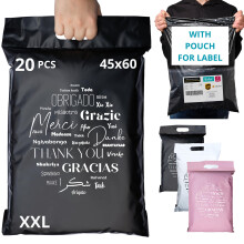 EMBALLAX - 20 vintage mailing pouches with slip pocket - large XXL size 60 x 45 cm - durable plastic envelope - packaging clothing box bag