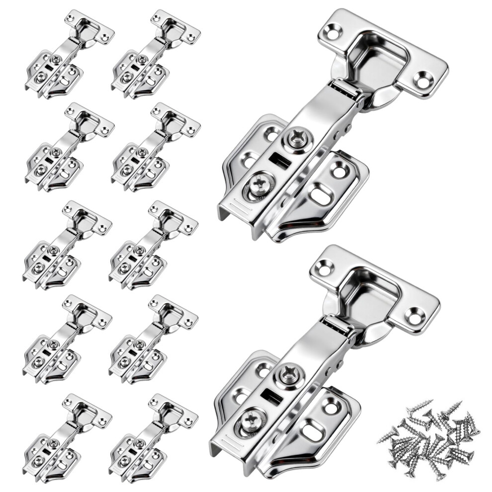 12 Pcs Cabinet Hinges With Screws, Full Overlay Concealed Kitchen Cupboard Hinges 5051226899676