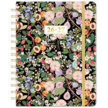 Academic Diary 2026-2027 - Diary 2026-2027 a5 Week to View from August 2026 to July 2027, 21.5 x15.5 x1.5 cm, fruit and flowers