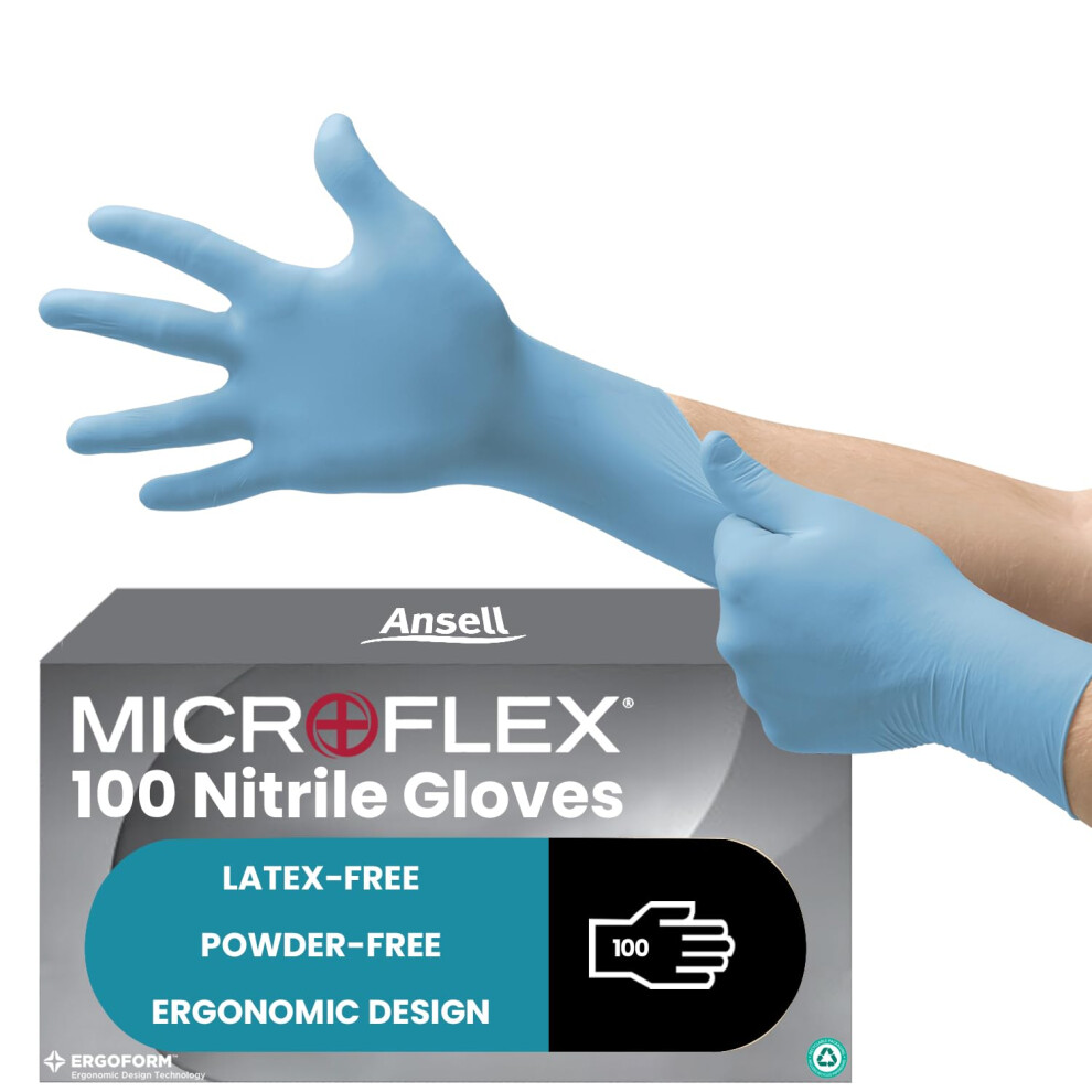 Ansell Microflex 92-134 Disposable Gloves In Nitrile, Latex And Powder-Free, Food Certified, Chemical And Mechanical Protection 5051226901126