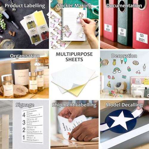 Evergreen Goods Ltd 50 Sheets A4 White Self Adhesive Matte Sticker 2