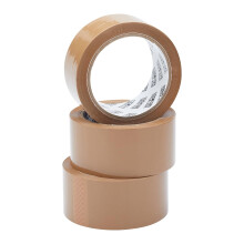Fit For The Job Parcel Tape - Heavy-Duty Brown Tape for Packing Boxes, 48mm x 66m, 3 Rolls - Low Noise General Purpose Packing, Secure Sticky Seal