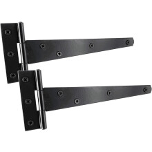 IRONTITE Black T Hinges 200mm (8”), Weather-Resistant for Wooden Gates or Sheds