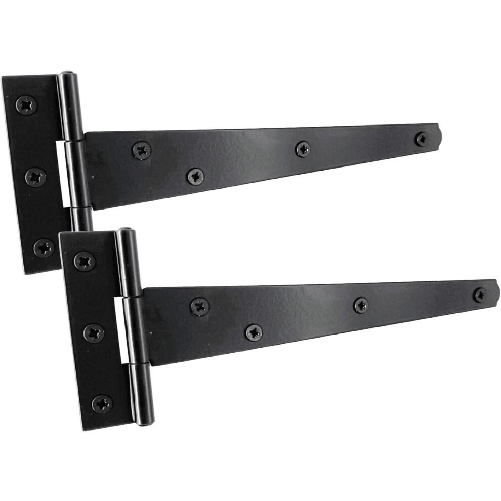 Irontite Black T Hinges 200Mm (8Â), Weather-Resistant For Wooden Gates Or Sheds 5051226892103