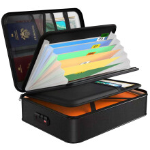 Noiposi Fireproof Document Box with 5200 Heated Insulated, Waterproof and Fireproof Document Storage with Lock,Home Safe Storage Document organiser