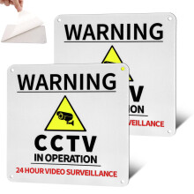 Aluminium CCTV in Operation Sign, Pre-drilled & Self-Adhesive CCTV in Operation Sign