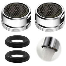 Tap Aerator, 2 Pack Brass Tap Spout Aerator with Gasket, Quick Fit Tap Filter Nozzle with Gasket