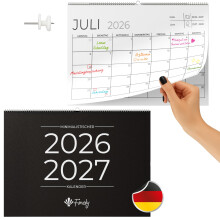 Finoly Wall Calendar 2026 in German from January 2026 to June 2027 (18 months) | Monthly Calendar | Annual Planner 2026 | Monthly Wall Almanac