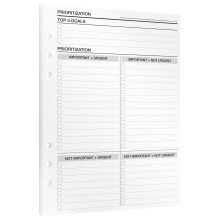 KOMPASS Prioritization To Do List | A5 Planner Inserts | 15 Refill Sheets with Eisenhower Matrix for Task Prioritization