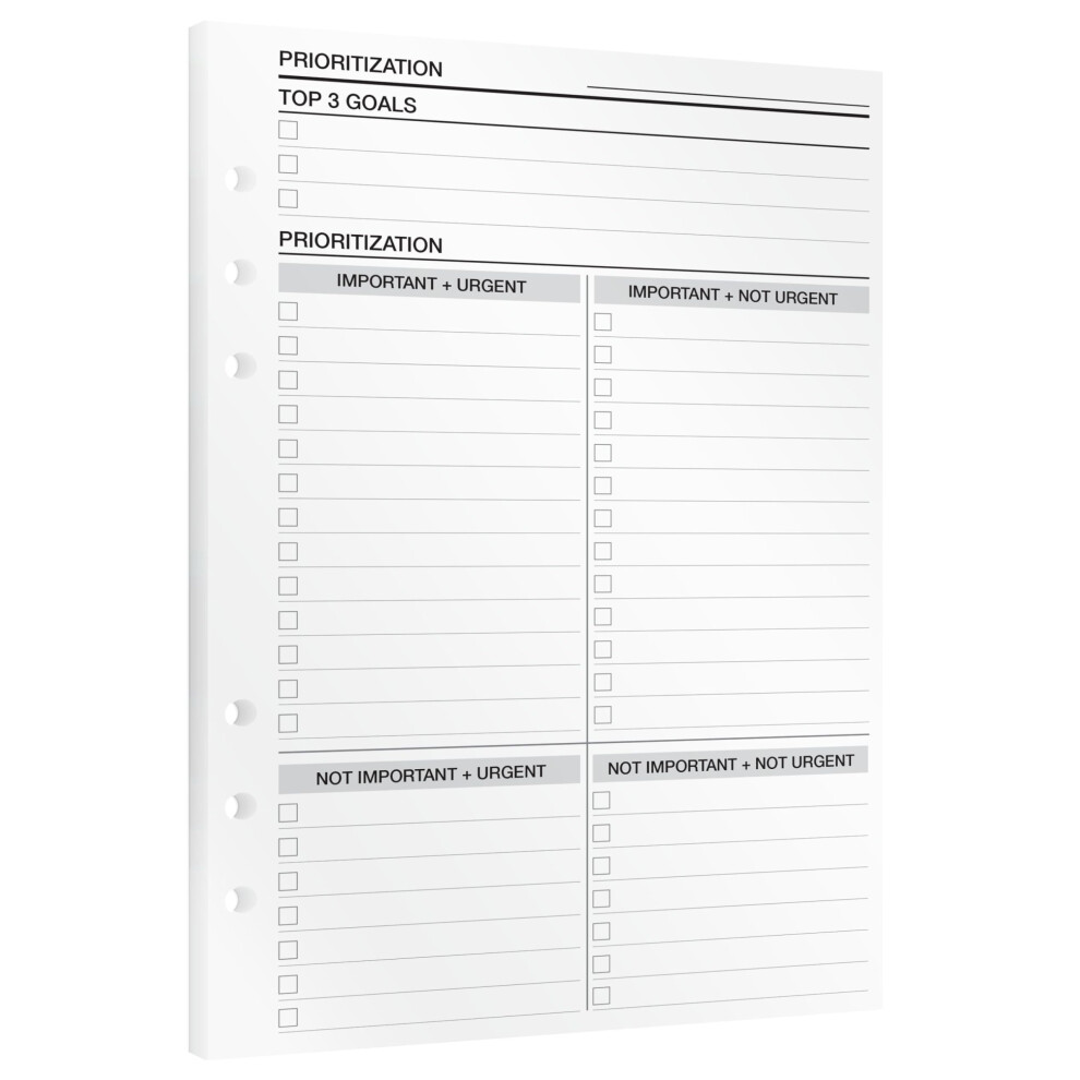 Kompass Prioritization To Do List | A5 Planner Inserts | 15 Refill Sheets With Eisenhower Matrix For Task Prioritization