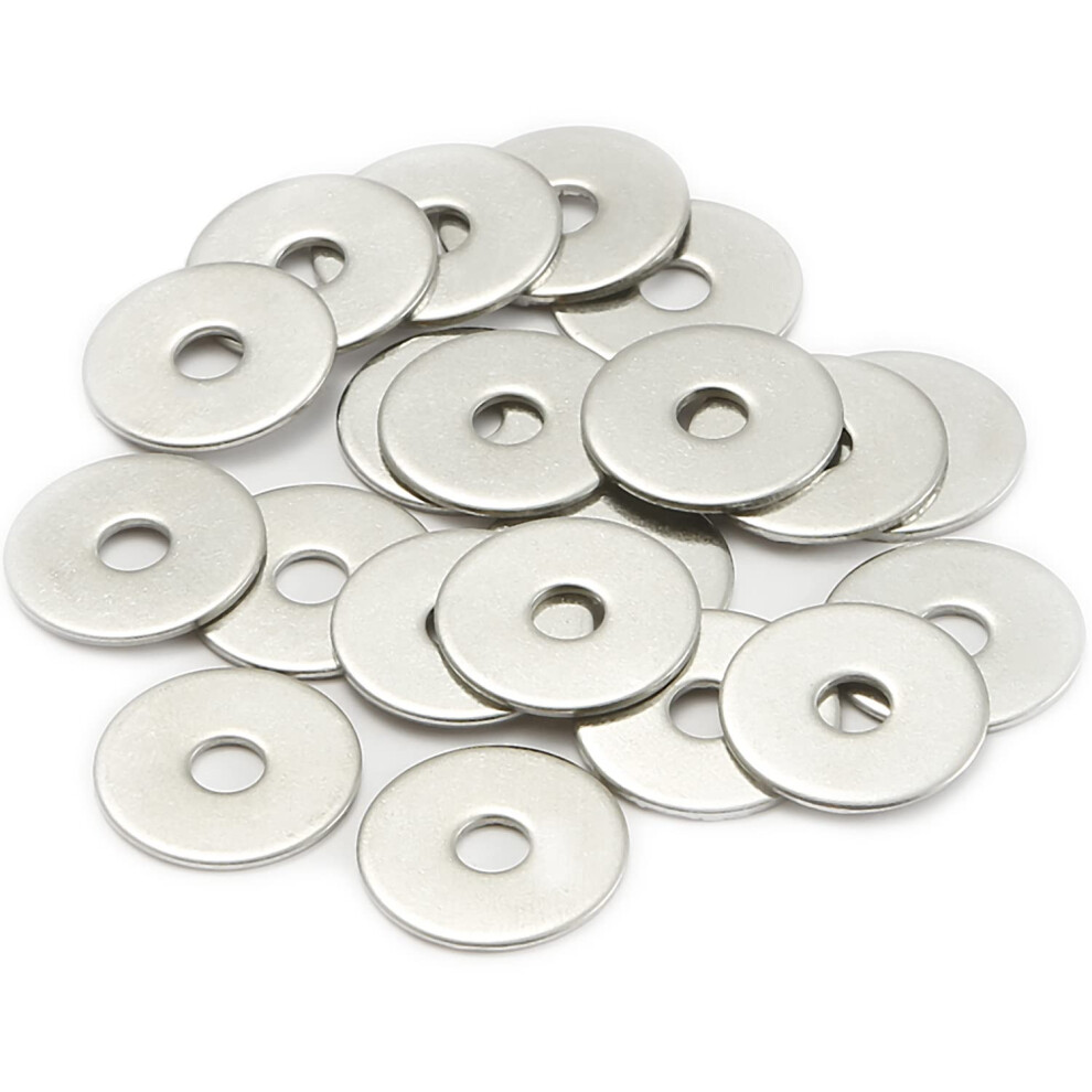 Amlooph M6 Washers, M6 X 25Mm Metal Flat Penny Washer Thickness 1.5Mm- A2 304 Stainless Steel Washers (20 Pack) 5051226893520