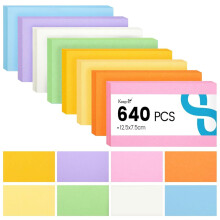 Koogel 640PCS Flash Cards Blank, 3x5 Inch Revision Cards Coloured, Flashcards with 8 Colour Coding System, Double Sided Notecards for Office Home Sch