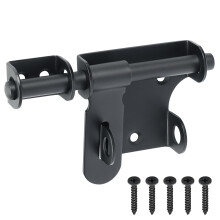 SAYAYO Gate Lock Garden Gate Bolt Latch for Wooden Gates Heavy Duty Sliding Shed Locks Outdoor Stainless Steel Black