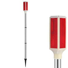 (Red) Solar Marking Pole Solar Powered Driveway Markers Outdoor Use Blue 77.00X4.00X4.00CM Waterproof 1Set