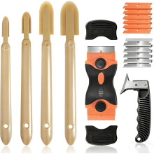6 Pcs Silicone Caulking Tool Kit with Rubber Sealant Finishing/Smoothing Tool, Razor Blade Scraper