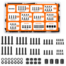 Nivithi 76pcs TV Bracket M4/M5/M6/M8 VESA Screws Kit (Black/Iron),with Washers/Spacers-TV Mounting Screws Hardware for Wall Brackets