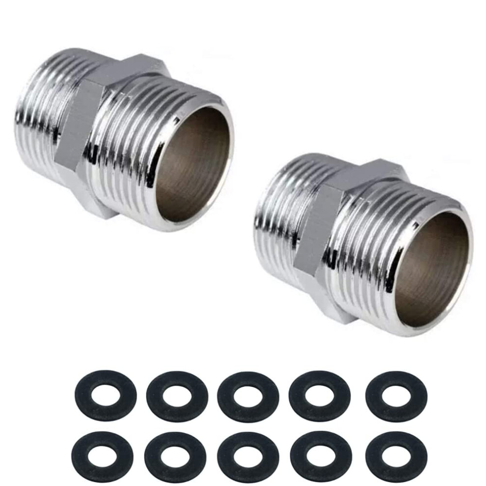 Photos - Other Bathroom Accessories 2 Pack Shower Hose Extension 1/2 Inch Shower Hose Connector,Threaded Pipe Connection Male Threaded Connector Accessories