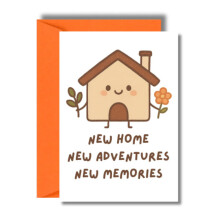 Cute New Home Card For Friends Family Housewarming Moving Day Congratulations Greetings Funny (New Adventures)
