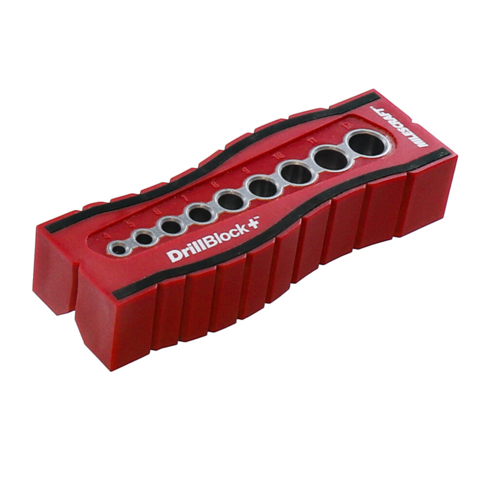 Milescraft 1385 Drillblock+ Handheld Metric Drilling Guide, Drilling Jig With Drill Guides For 9 Of The Most Common Drill Bit Sizes 5051226996825