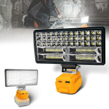 Cordless LED Work Light for Dewalt 18V Battery, Portable Flashlight Lamp, 90W 6800LM Spotlight Jobsite Flood Light with Type C & USB Port for