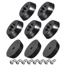 sourcing map 18mm W x 5mm H Round Rubber Bumper Feet, Stainless Steel Screws and Washer for Furniture, Electronics, Non-Slip 8pcs