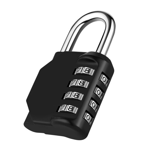NAGE Padlocks with Code 4 Digit, Combination Padlock for Gym Locker, Code Padlock for Indoor Security and Outdoor Durability, Number Lock for Gym