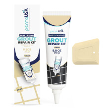 Grout - Ready Mixed Grout Reviver - Fast Drying, No Sealer Required, Perfect for Bathroom, Shower and Kitchen + Mould Protection - 250gr (Cream/Ivory)