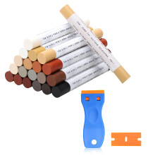 20Pcs Furniture Repair Wax Crayons Kit, Wood Filler Stick, Laminate Floor Repair Kit Touch Up Furniture Markers for Multi-Surface