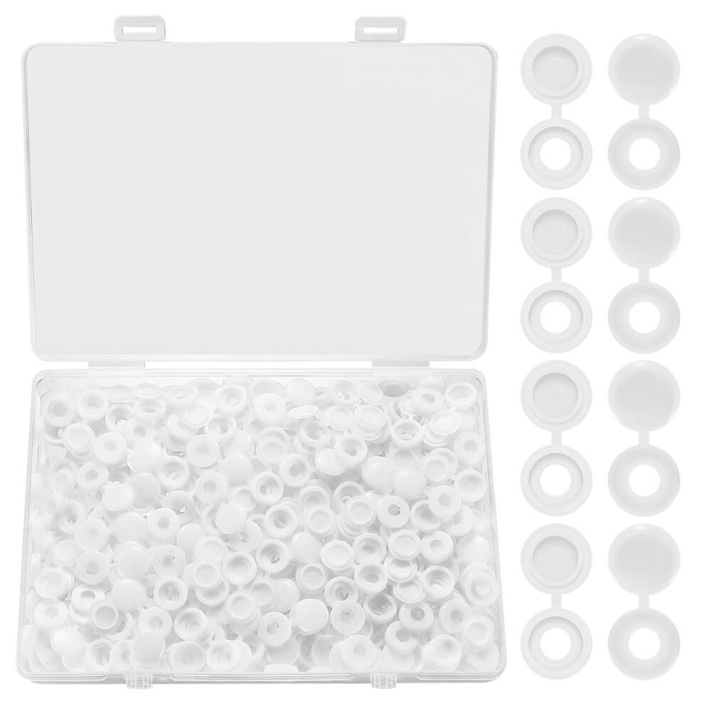 250 Pcs Plastic Screw Cover Caps For Screws, Plastic White Screw Caps, Hinged Screw Covers, Folding Screw Snap Covers, Screw Cap Covers 5051226923135
