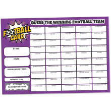 Fundraiser Hero Pack of 10 Football Team Scratch Cards - A5 Size - 50 Names - 330gsm Card