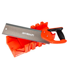 Amtech - Tenon Saw and Mitre Box for Cutting Wood and Laminate, for Home DIY and Woodworking, Accurate and Smooth Cuts at Various Angles