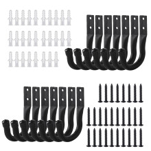 ALAHUGYEF Garage Hooks, 14 Pcs Ladder Storage Hooks for Hanging Heavy Duty Hooks, Wall Mounted Garage Hanger Brackets for Wall Bike Chair Garden Hose