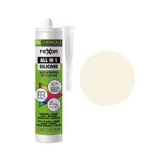 REXON All in 1 Silicone Sealant - Cream white RAL 9001 - sanitary, bathroom & kitchen - exterior and interior use - anti-mould and waterproof
