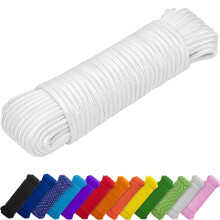 TECEUM Rope – 27.5M x 10mm (3/8 Inch) – White – Strong All-Purpose Utility Rope – Camping, Crafting, Flag Pole, Indoor & Outdoor