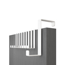 Menz Over Door Hanger – Set of 10, White - Coat Hanger 3.6 cm (1.4") and 4.6 cm (1.8"), Coat Hooks for Door, Hangers for Clothes