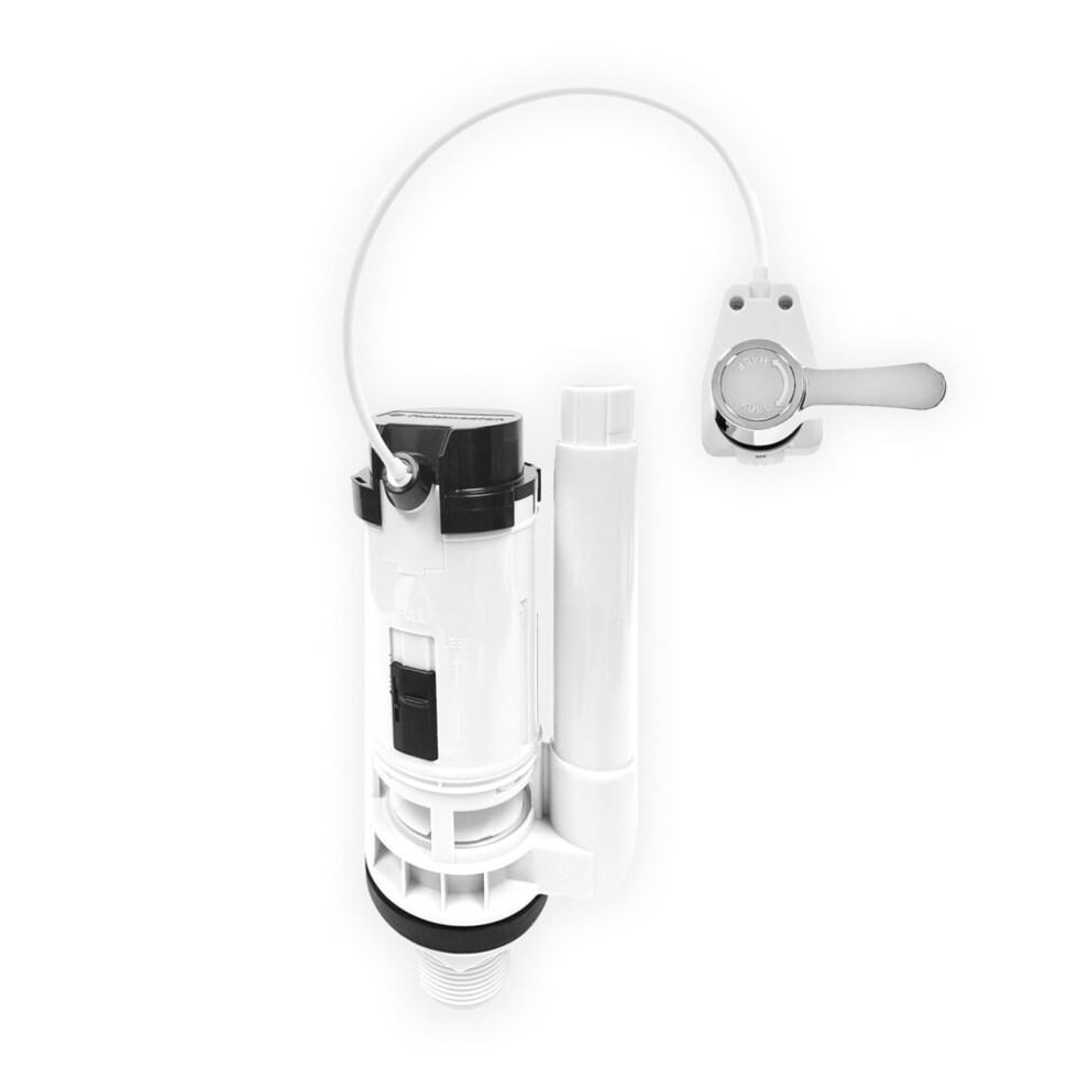 Fluidmaster Pro Lever Dual Flush Valve Pro750uk, Adjustable Volumes, Front Or Side Lever Mount, 1Â½Â³-2Â³ Cistern Outlet Compatibility, 350Mm Cable 5051226911217
