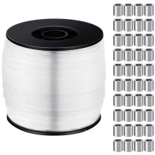 Sumind Strong Clear Picture Hanging Wire Invisible Picture Frame Fishing Wire up to 100 Lbs 656 Feet Monofilament Fishing Line with Aluminum Crimping