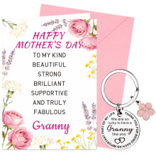 XINDY Mothers Day Card for Granny, Granny Mothers Day Card Keyring Mother's Day Granny Gifts from Grandchildren with Envelope