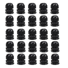 AVARTEK 25 Pack 20mm Nylon Cable Glands, Suitable for 6-12mm, M20 Thread IP68 Gland Connectors (Black)