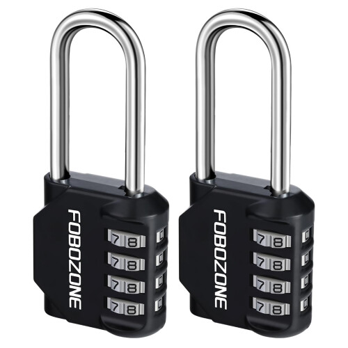FOBOZONE Combination Padlock, 4 Digit Outdoor Waterproof Resettable Code Padlock,for Gym Locker, Cabinet,Shed, Hasp,Gate, Tool Box,School Locker Lock