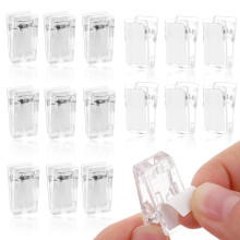 DSLSQD 15 Pieces Self Adhesive Clips, Wall Clips for Hanging Tapestry Clips Plastic Sticky Clips Photo Clips Spring Clips for for Home Office Poster