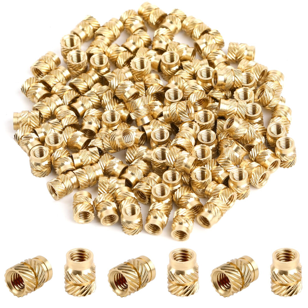 120Pcs 3D Printing Brass Nuts M3x4x5mm Threaded Insert Knurled Brass Nuts M3 Female Thread Knurled Heat Embedment Nut Inserts For 3D Printing Parts 5051226893223