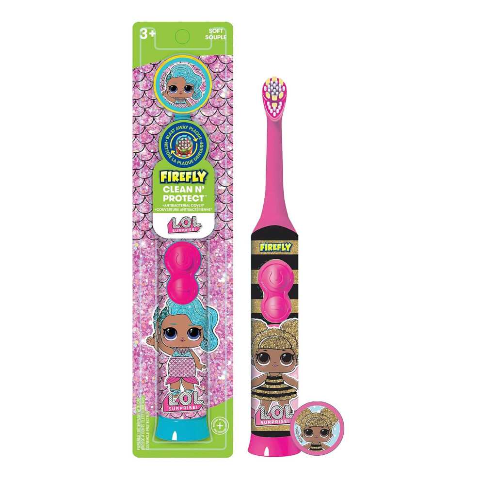 L.o.l. Surprise! Firefly Clean N' Protect, Toothbrush With Hygienic Character Cover, Soft Bristles, Battery Included, Ages 3+, 1 Count