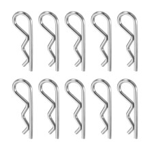 sourcing map 10 Pcs Hitch Pin Clip, 3mm x 50mm R Clips 304 Stainless Steel Retaining Wire Hair Pins Cotter Pin Assortment Kit Clips for Trailer